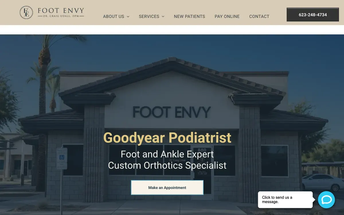 Foot Envy Goodyear podiatry website homepage